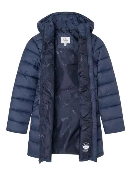 Abrigo Pepe Jeans Acolchado Simone Azul Para Niña