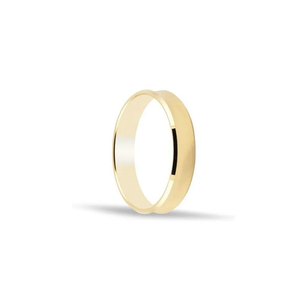 Alianza de oro 18k de 4 mm curvada