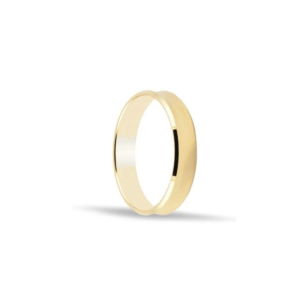 Alianza de oro 18k de 4 mm curvada