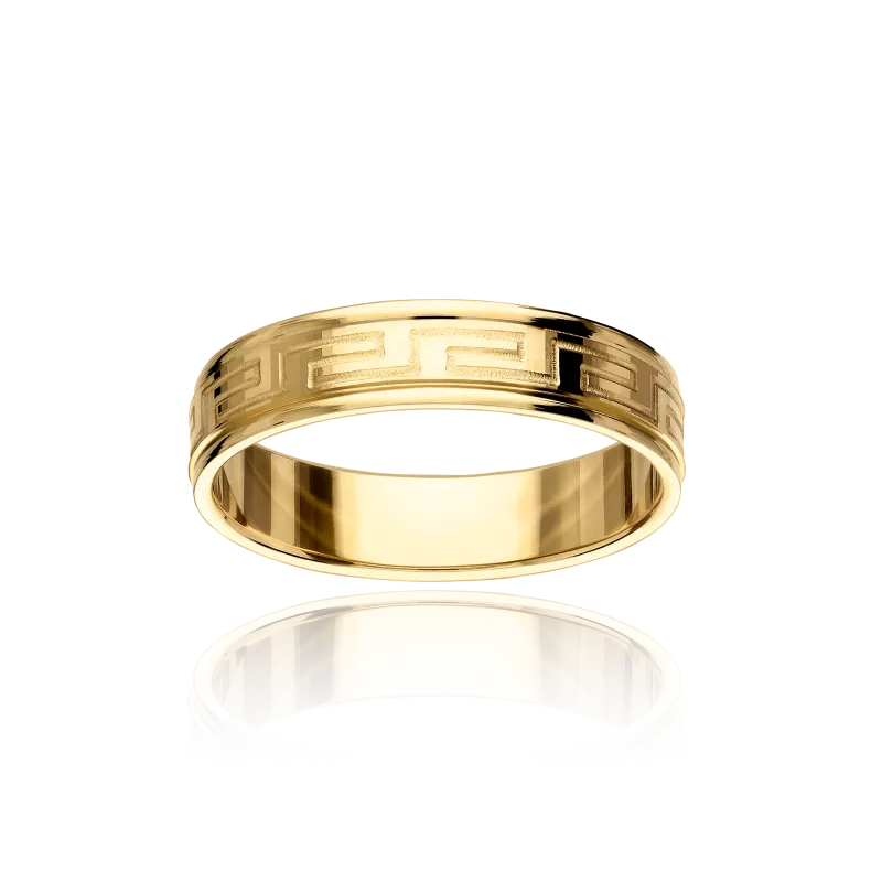 Alianza Oro 18k Tallada "Greca"