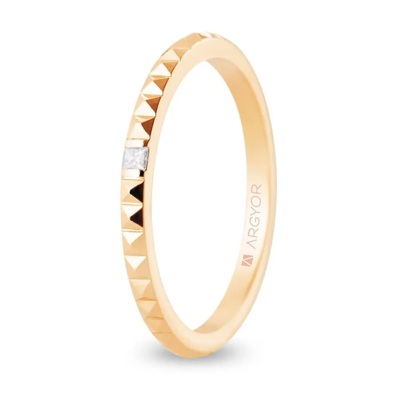 Alianza "Argyor" Diamante/Tachuelas Oro 18k 1.6mm (5R16536D)
