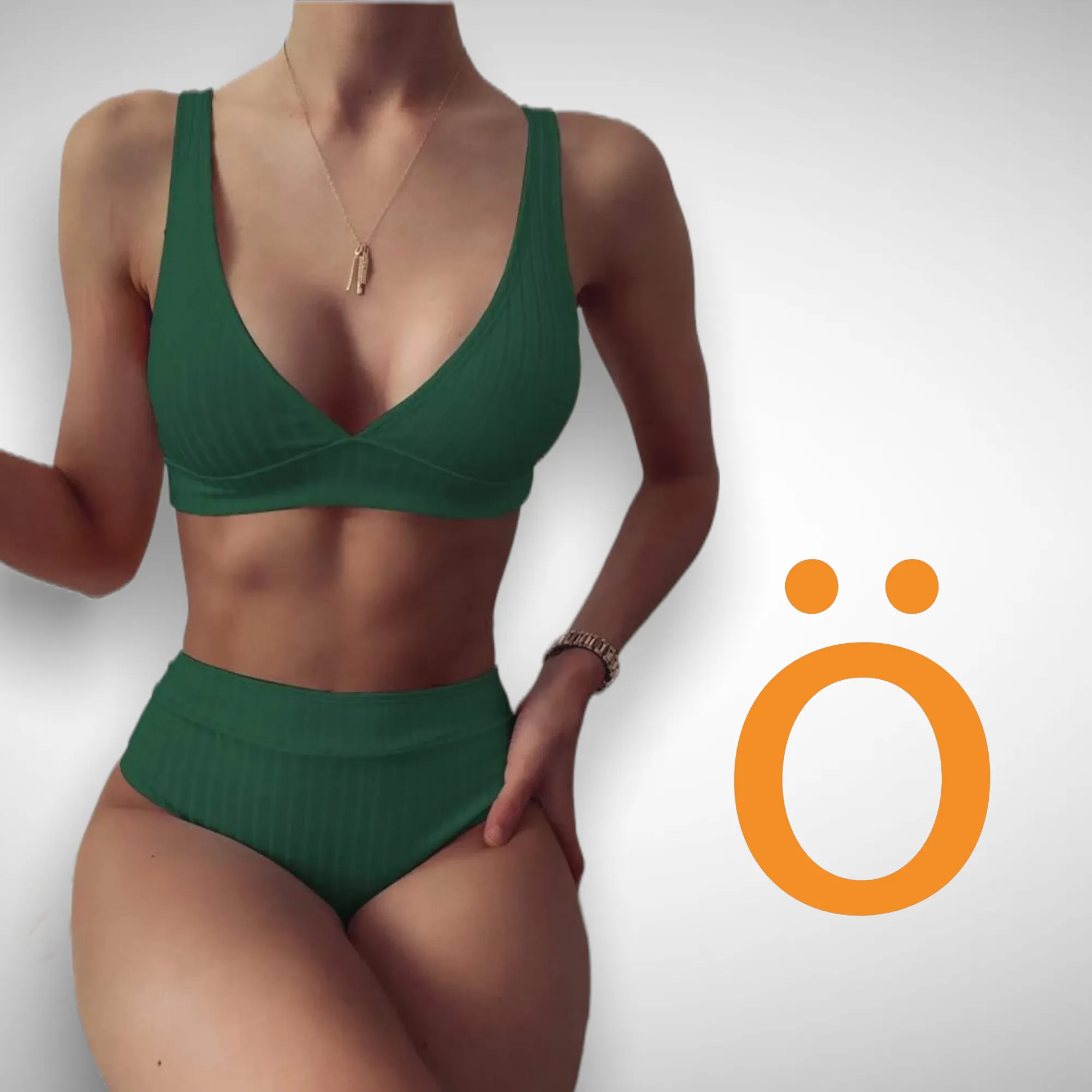 Bikini verde rayas