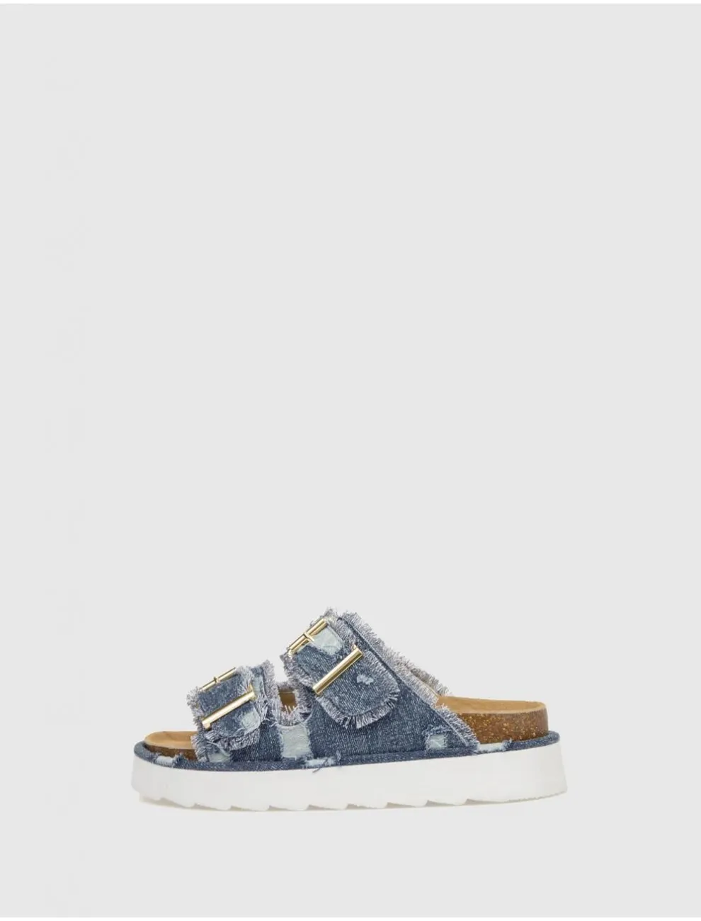 Bio Colors Of California Platform Denim Sandal Marino