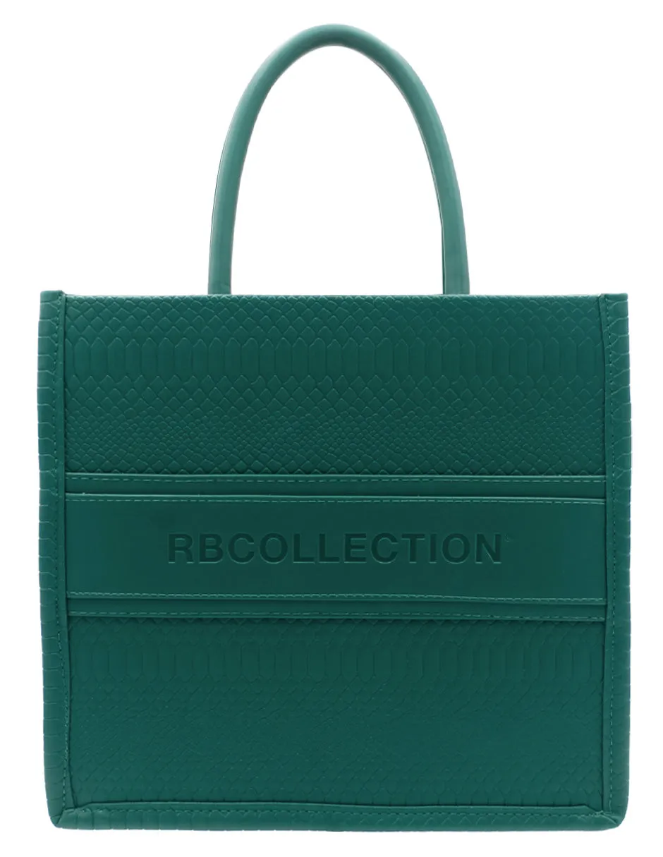 BOLSA SATCHEL EN PIEL VEGANA  VERDE