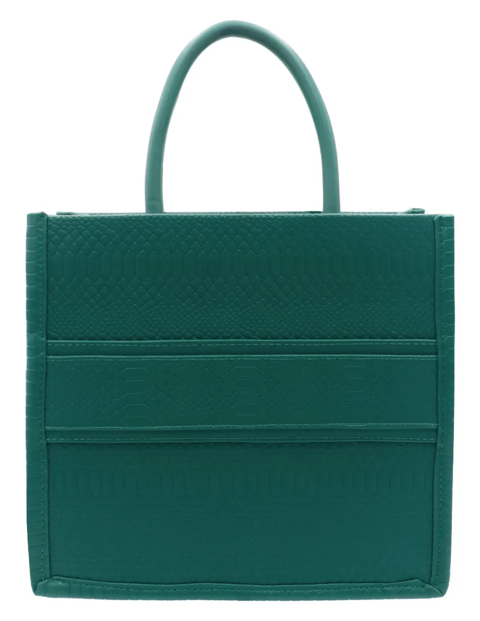 BOLSA SATCHEL EN PIEL VEGANA  VERDE