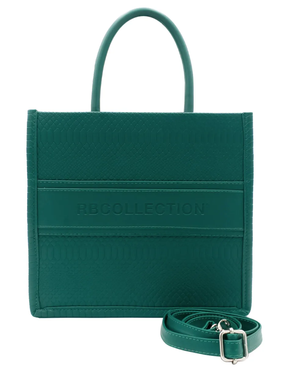 BOLSA SATCHEL EN PIEL VEGANA  VERDE