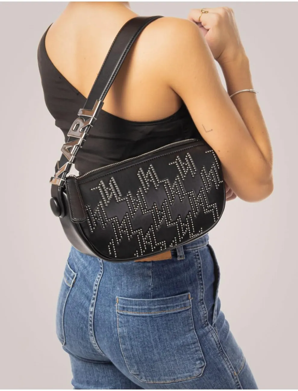 Bolso Mujer Karl Lagerfeld K/swing Sm Shoulderbag Studs Negro