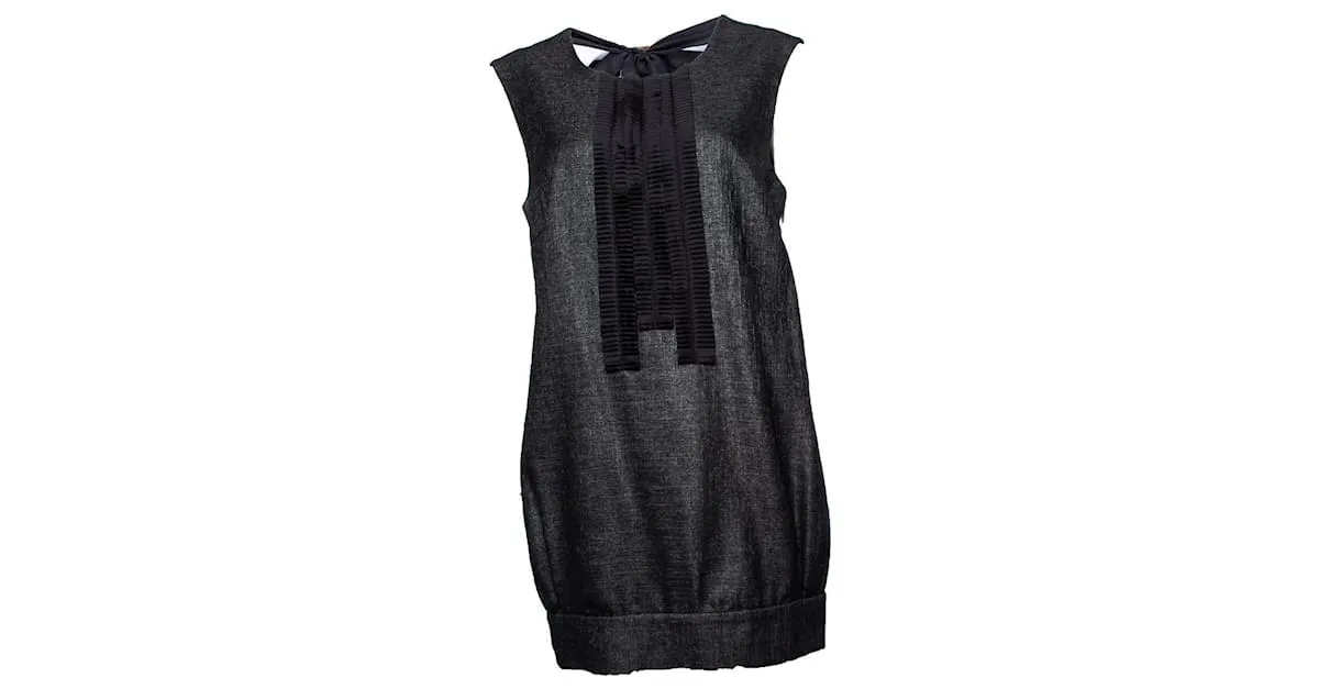 By Malene Birger POR MALENE BIRGER, Vestido gris con lazo 