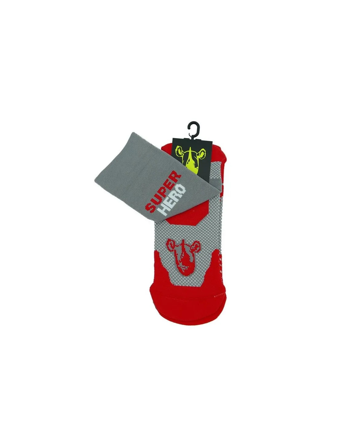 Calcetines de running Kamuabu Super Hero gris