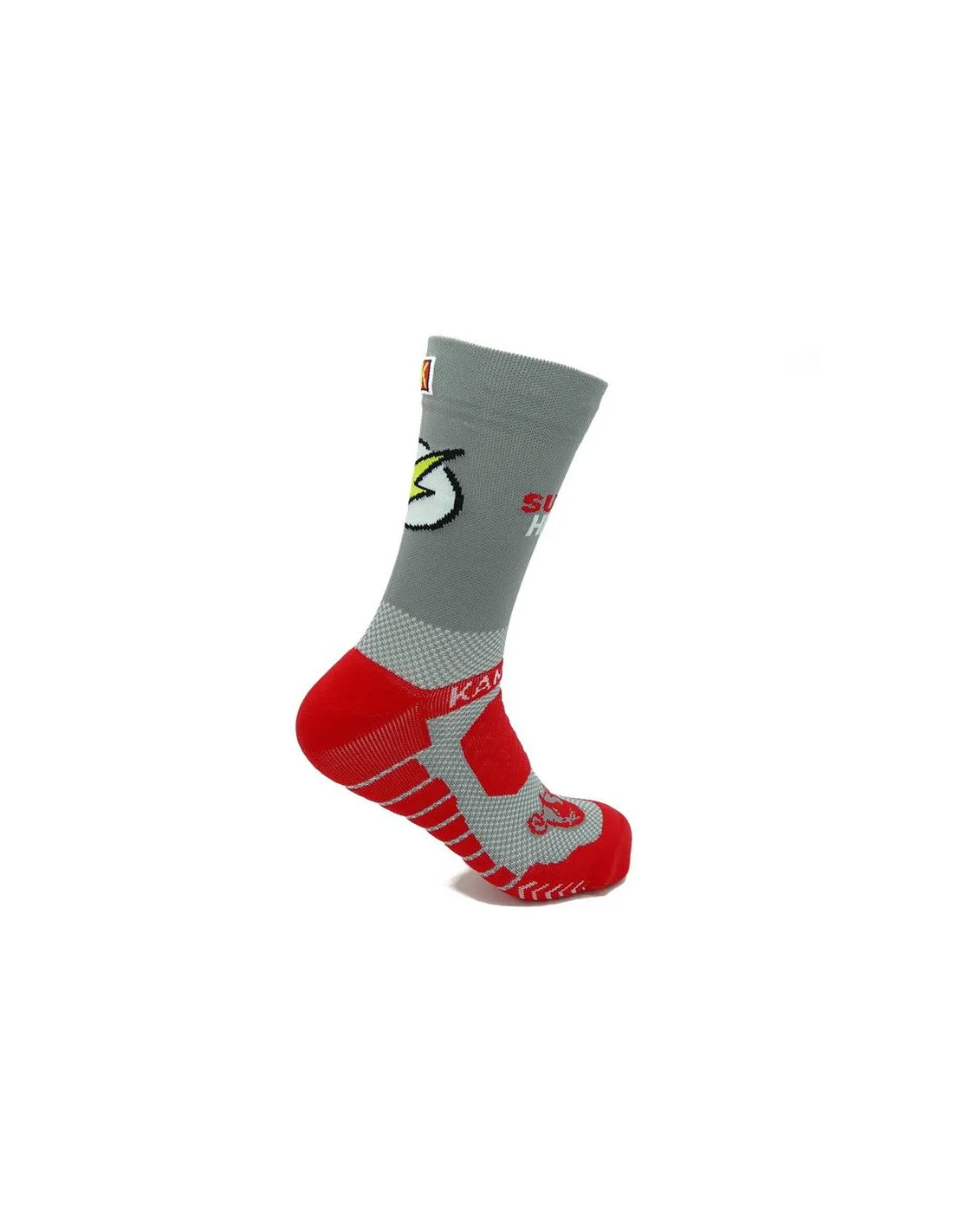 Calcetines de running Kamuabu Super Hero gris