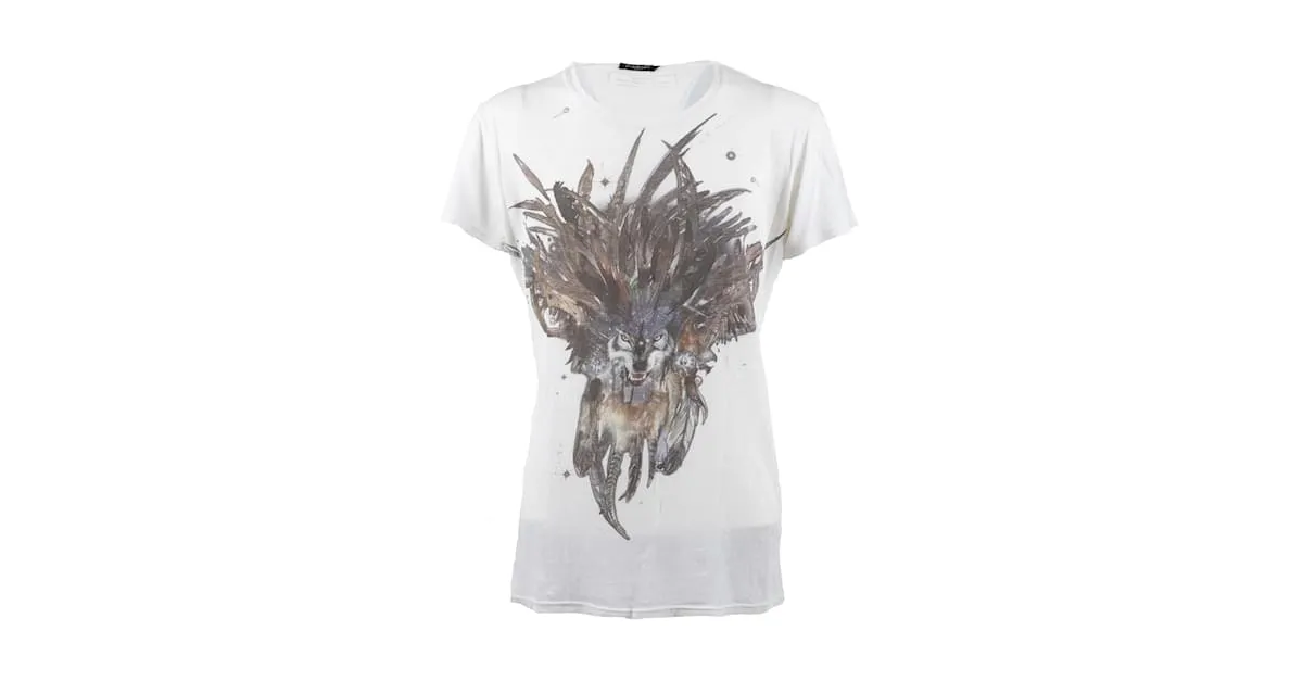 Camiseta Balmain Estampada Blanco 