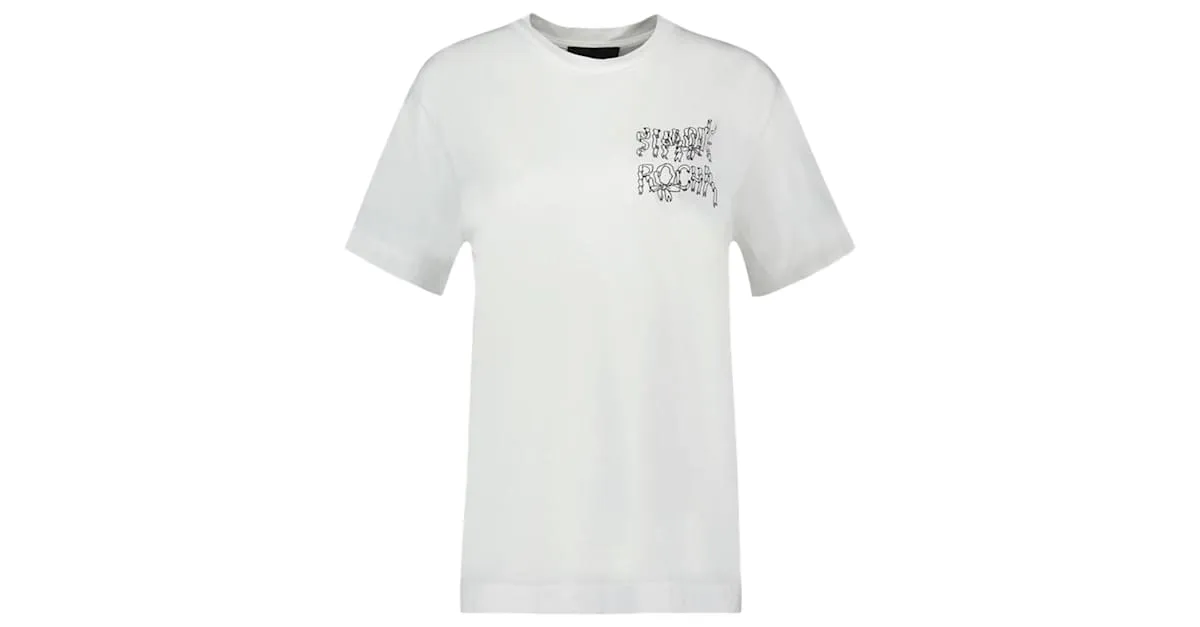 CAMISETA DE MANGA CORTA CON CINTA  SIMONE ROCHA  ALGODóN  BLANCO 