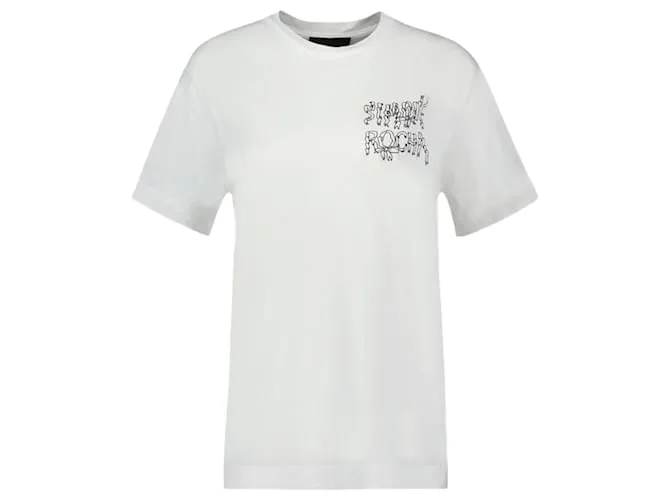 CAMISETA DE MANGA CORTA CON CINTA  SIMONE ROCHA  ALGODóN  BLANCO 