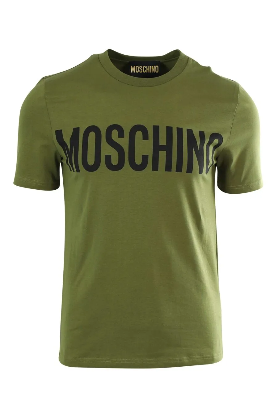 Camiseta verde militar con maxilogo negro