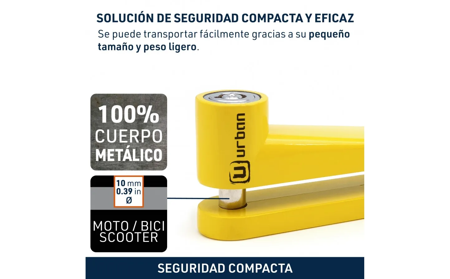 Candado Moto Maxton Disc Practic Moto ø10 + Mochila |922A|