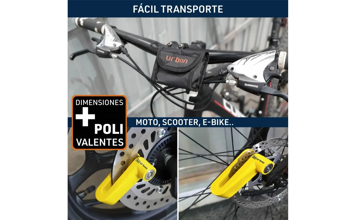 Candado Moto Maxton Disc Practic Moto ø10 + Mochila |922A|