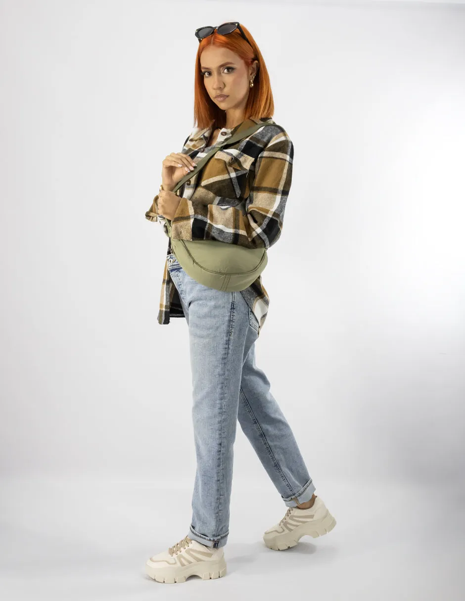 CANGURERA EN TEXTIL  VERDE