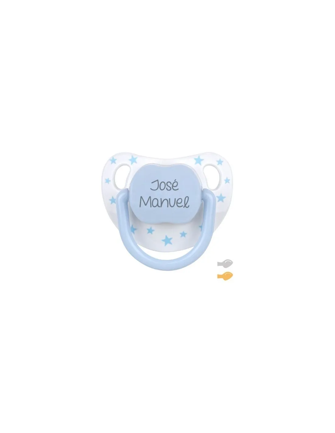 Chupete Baby Chic Personalizado Blanco/Azul de Mi Pipo