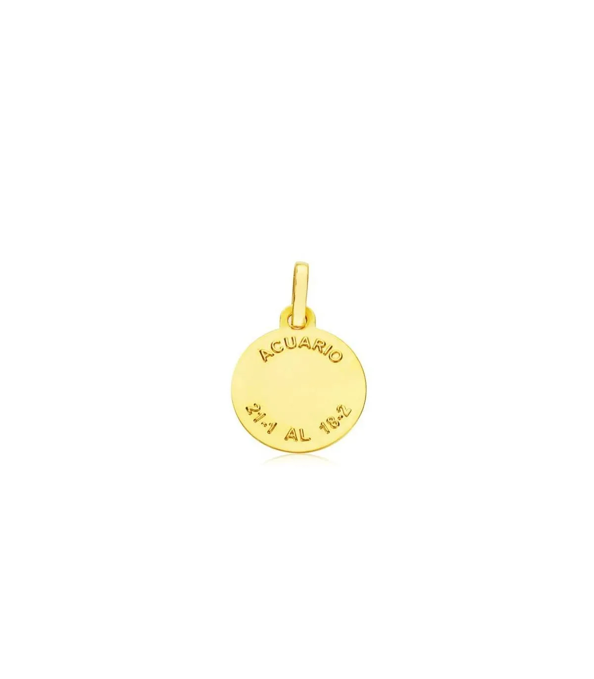 Colgante Horóscopo Acuario tallado 18 Ktes 13mm