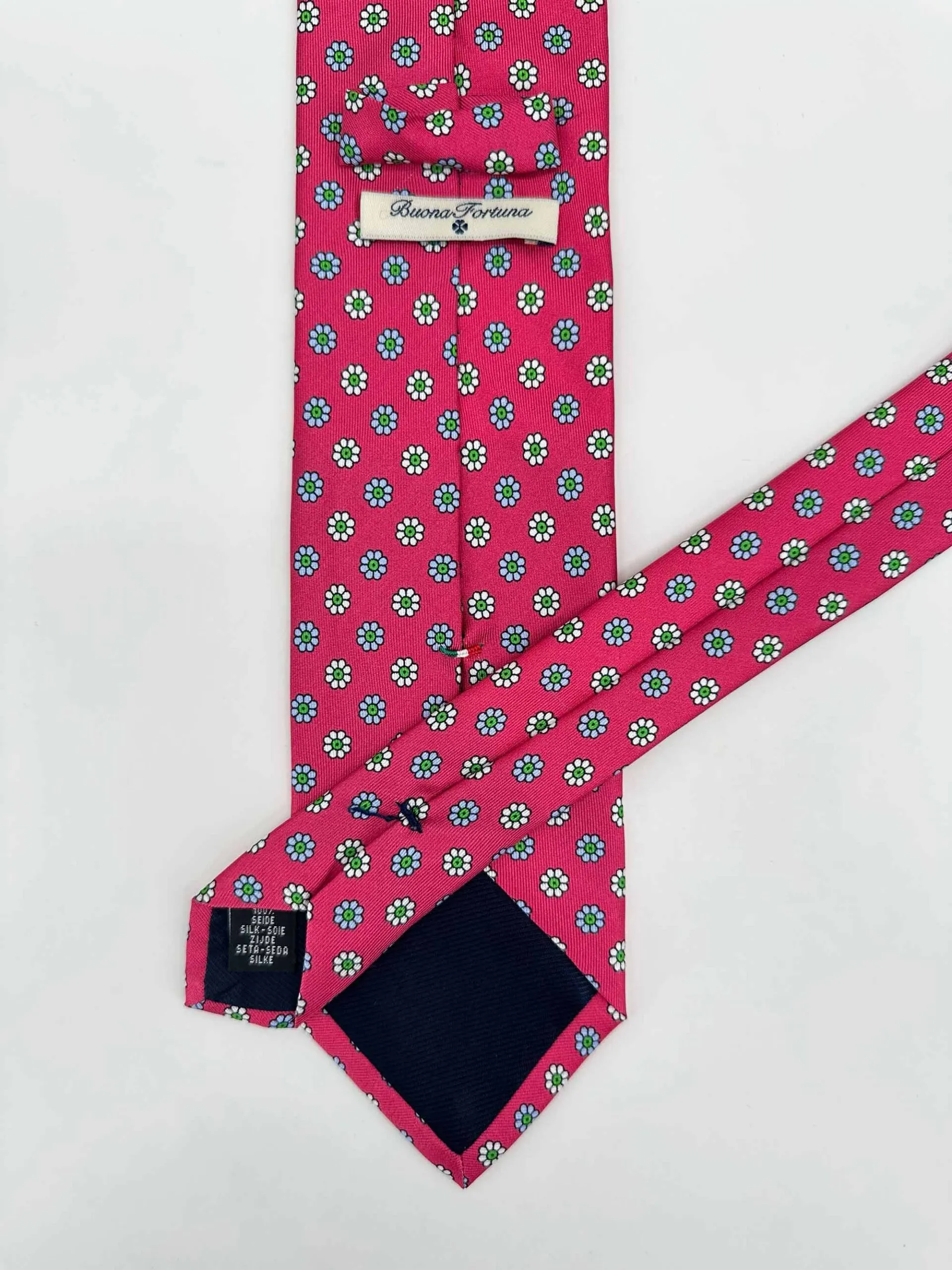 Corbata Estampada Twill Coral Margaritas