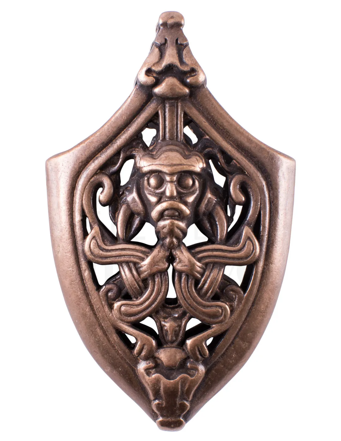 Decoración punta vaina espada vikinga cabeza de Odín