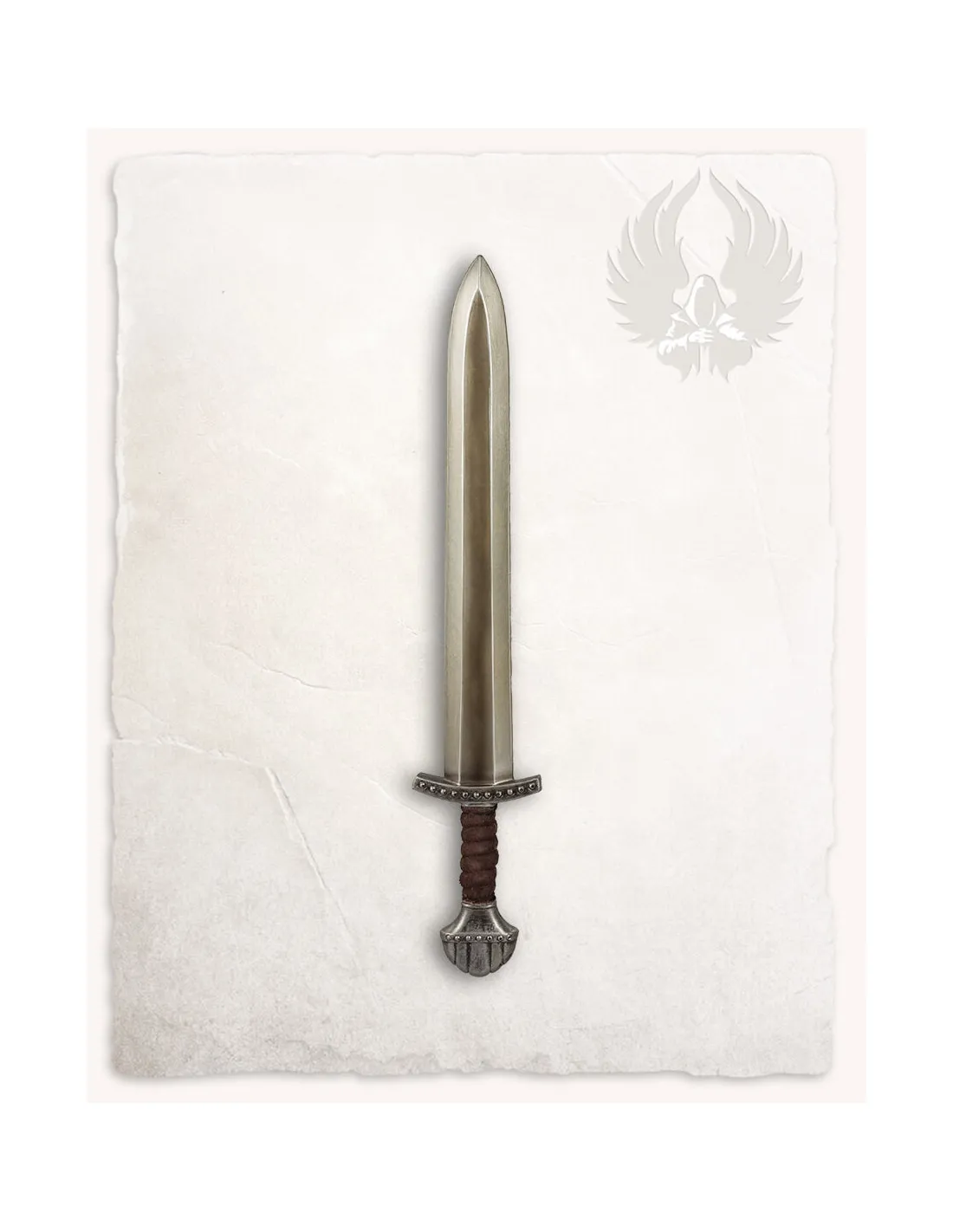Espada vikinga corta LARP modelo Fidas, acabado acero