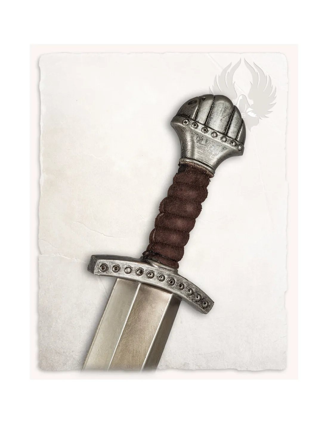 Espada vikinga corta LARP modelo Fidas, acabado acero