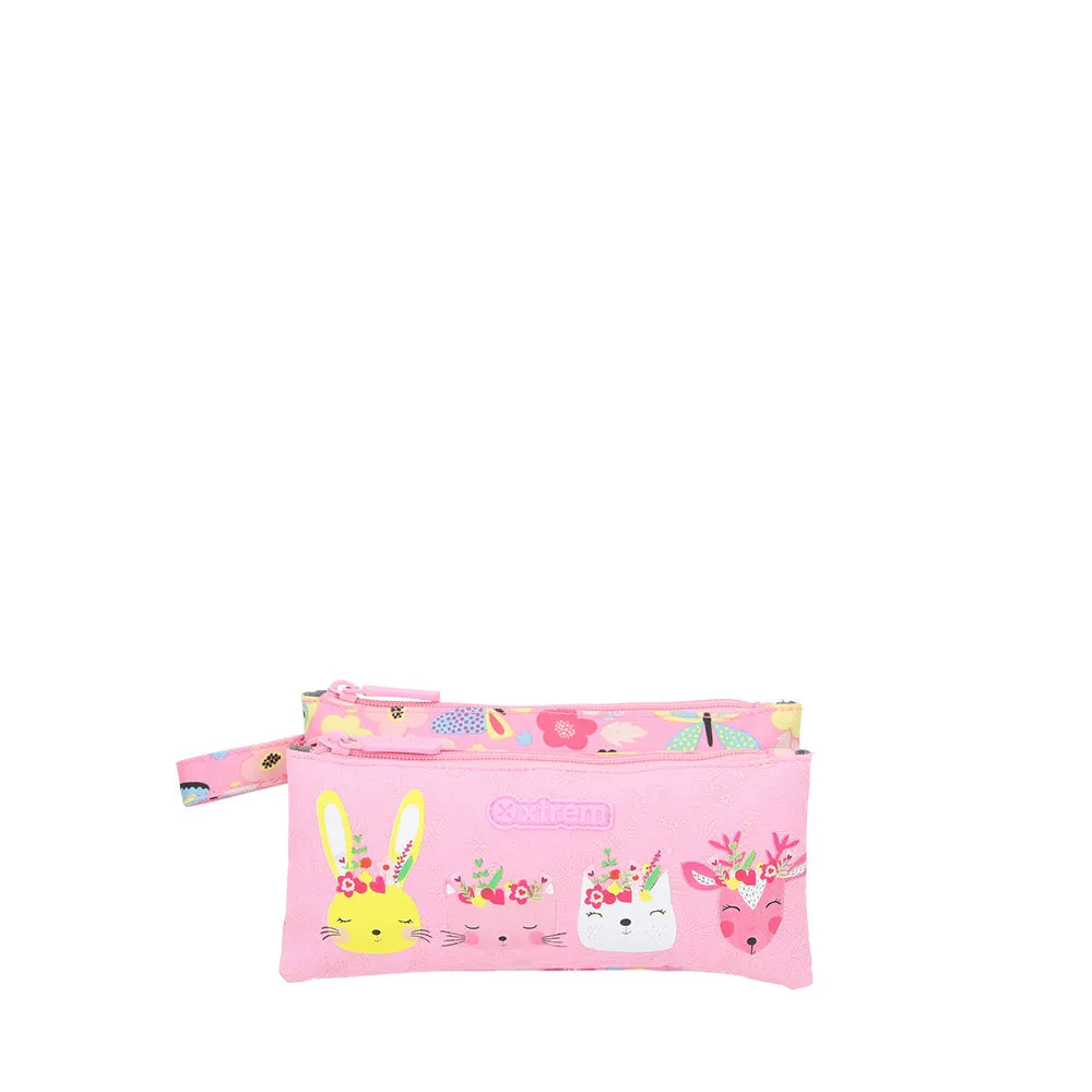 Estuche escolar para lapices Trinity Forest rosado