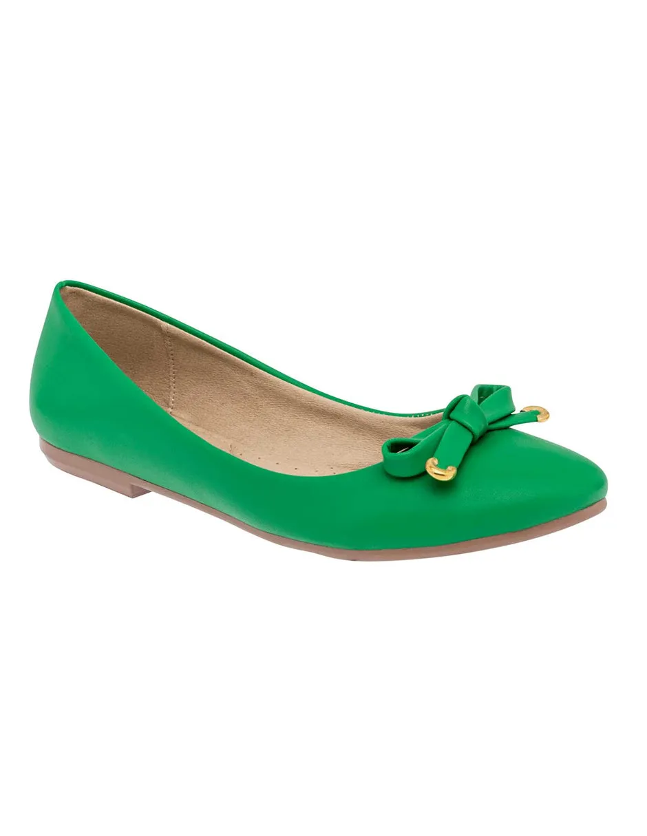 Flats clásicas Exterior Sintético Color Verde Para Mujer De RBCOLLECTION