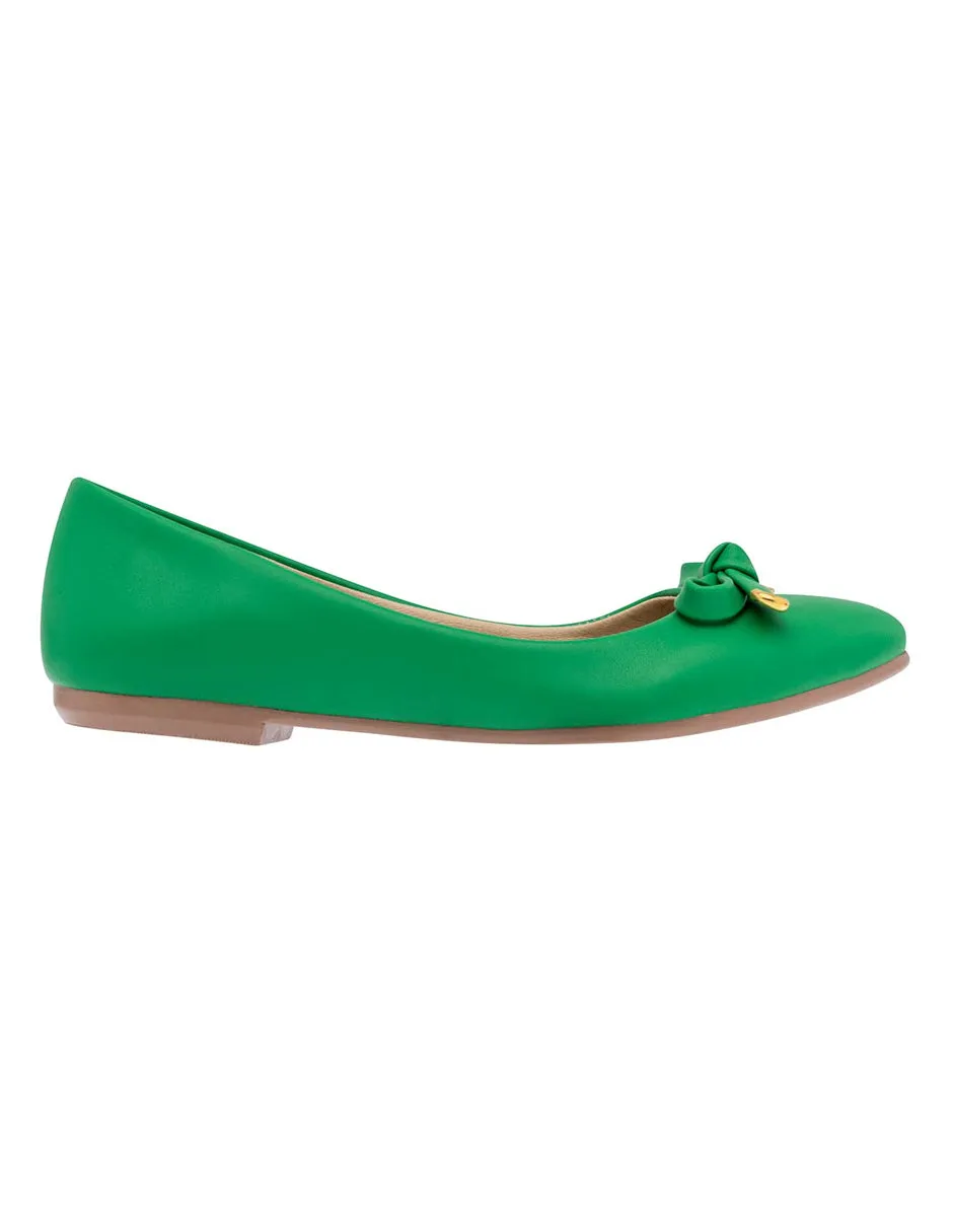 Flats clásicas Exterior Sintético Color Verde Para Mujer De RBCOLLECTION