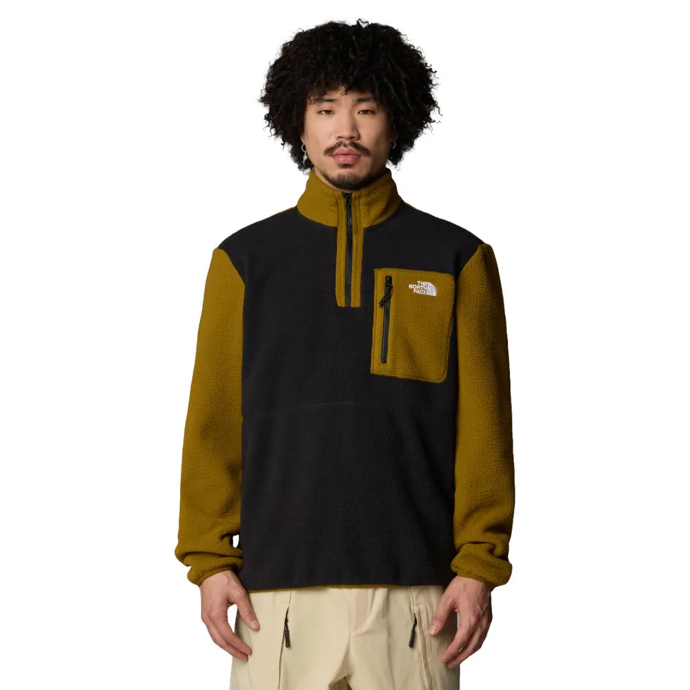 FORRO POLAR NEGRO Y VERDE CON CREMALLERA 1/4 THE NORTH FACE YUMIORI BLACKMOSS GREEN S