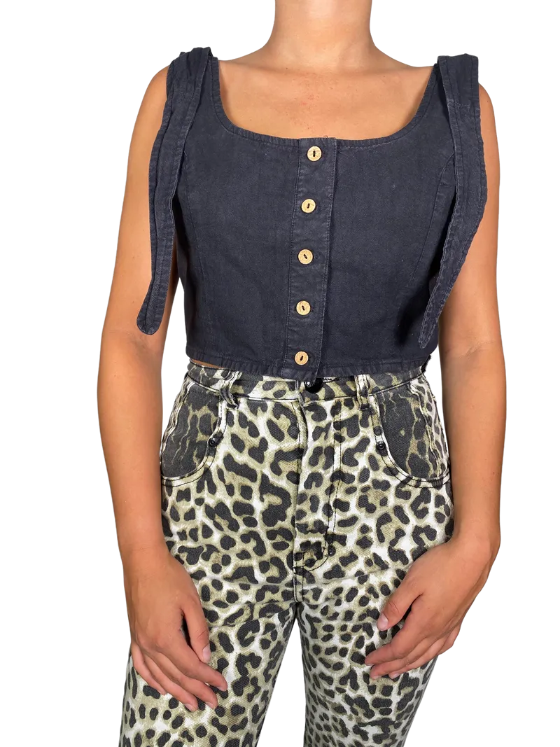 FREE PEOPLE Crop Top Amarras Gris