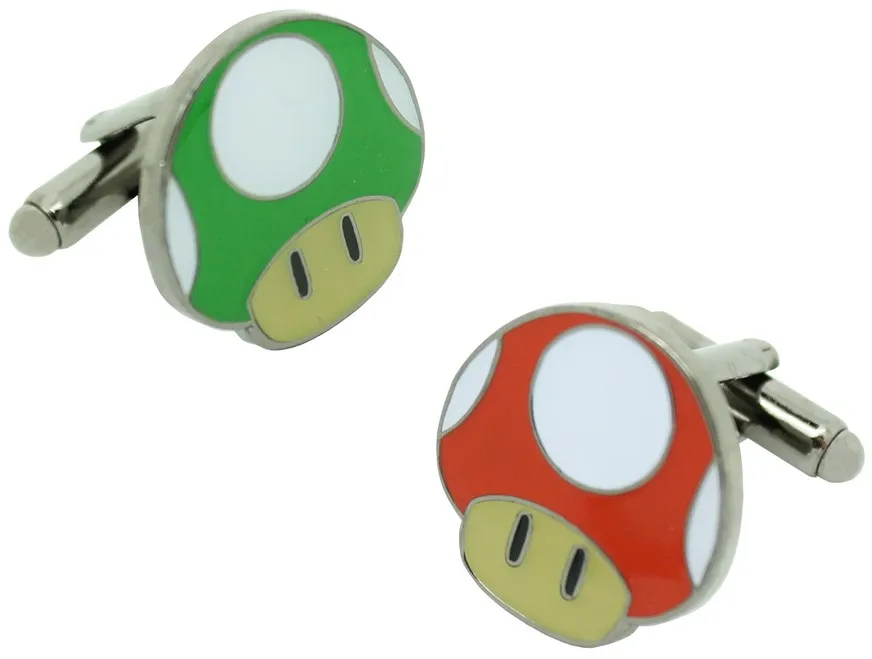 Gemelos para camisa Seta Roja y Verde Super Mario Bros.