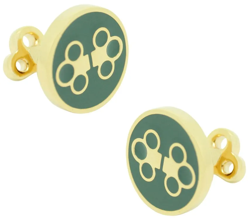 GEMELOS PARA CAMISA SKULTUNA LLAVE DOBLE  VERDE