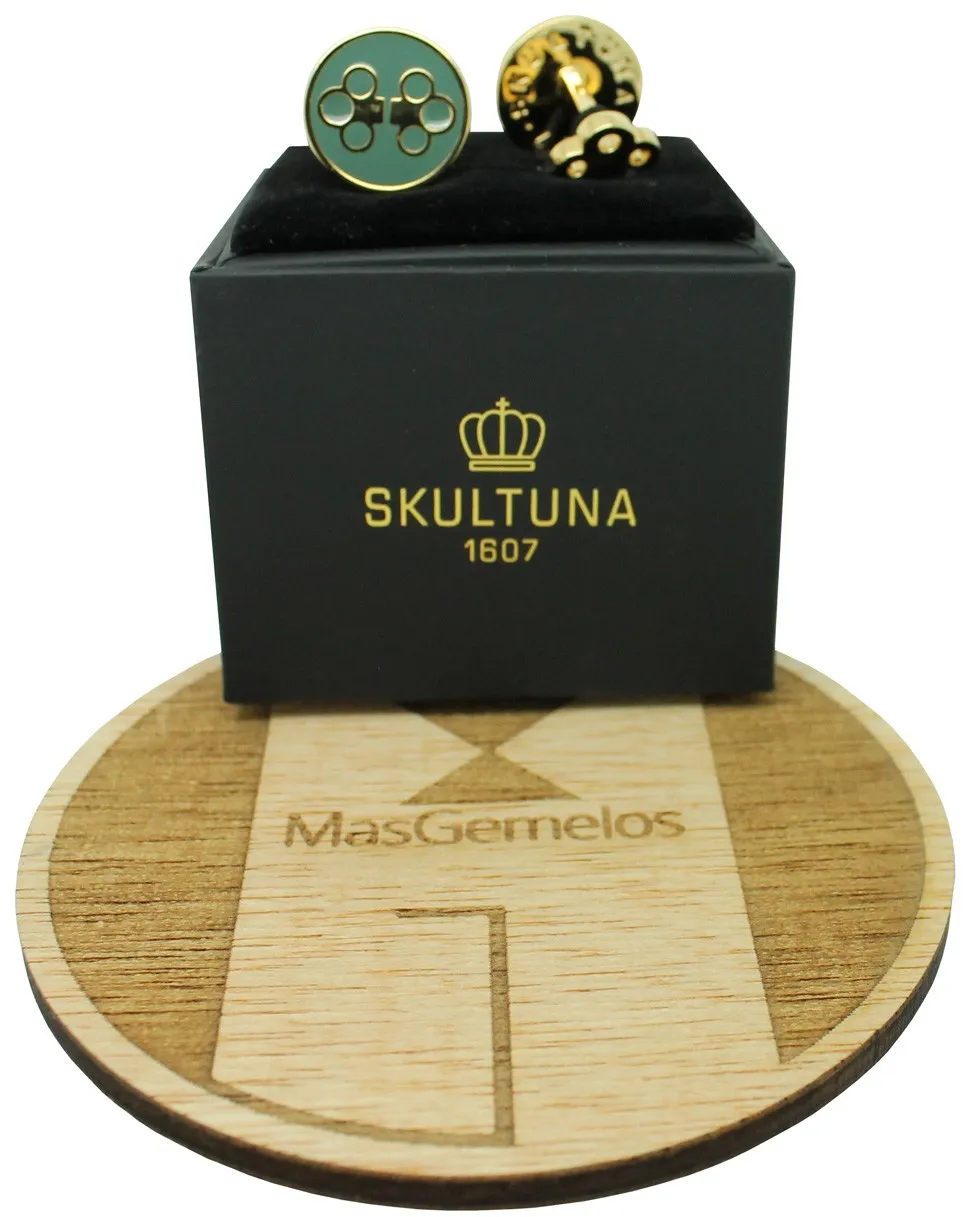 GEMELOS PARA CAMISA SKULTUNA LLAVE DOBLE  VERDE