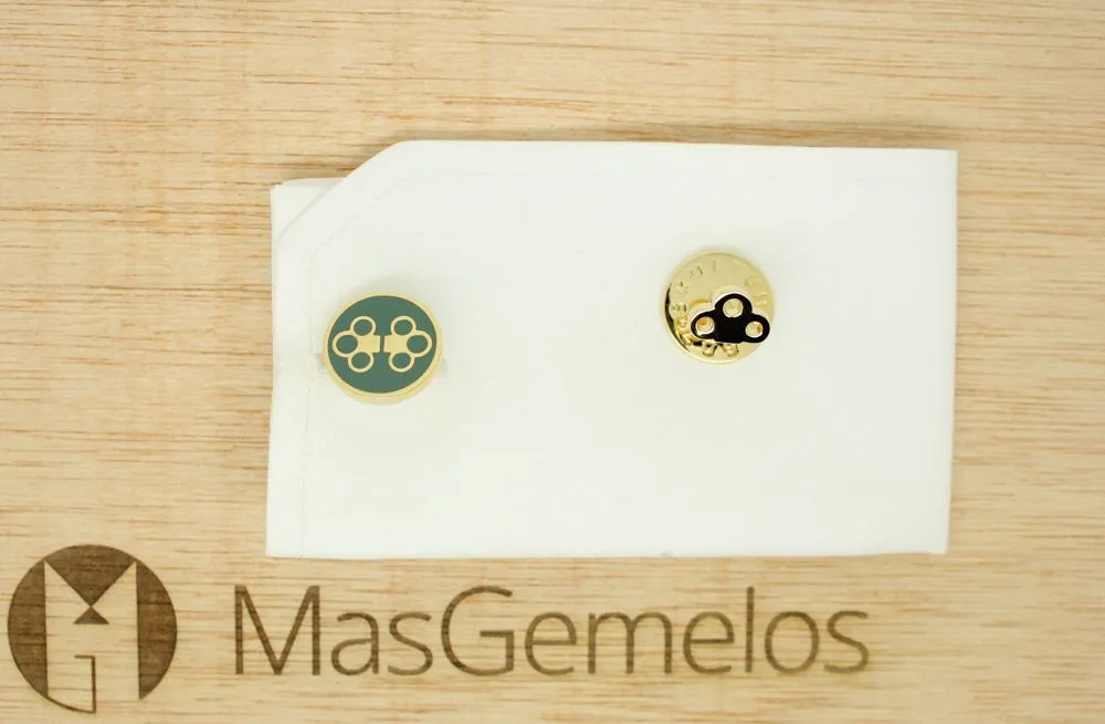 GEMELOS PARA CAMISA SKULTUNA LLAVE DOBLE  VERDE