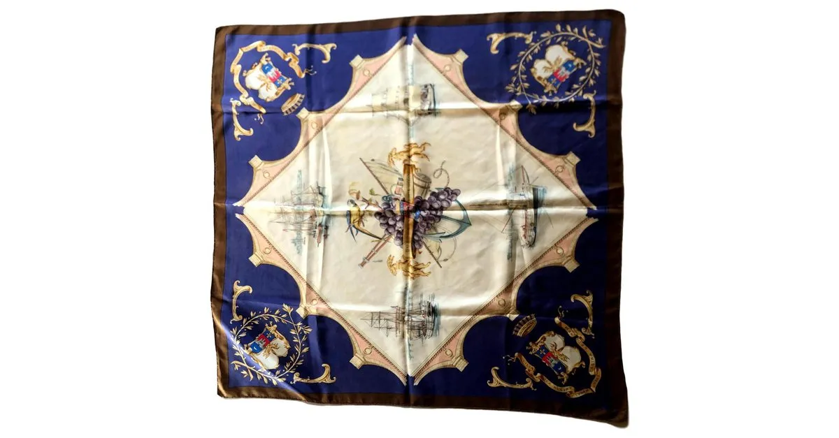 Hermès Burdeos Portes Océane Blanco roto Marrón oscuro Azul marino 