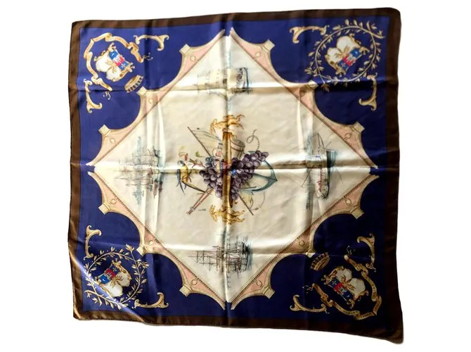 Hermès Burdeos Portes Océane Blanco roto Marrón oscuro Azul marino 