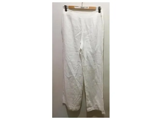 Hobbs Pantalón de lino Marlene Blanco 
