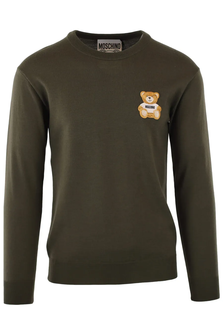Jersey verde militar de punto con logo oso