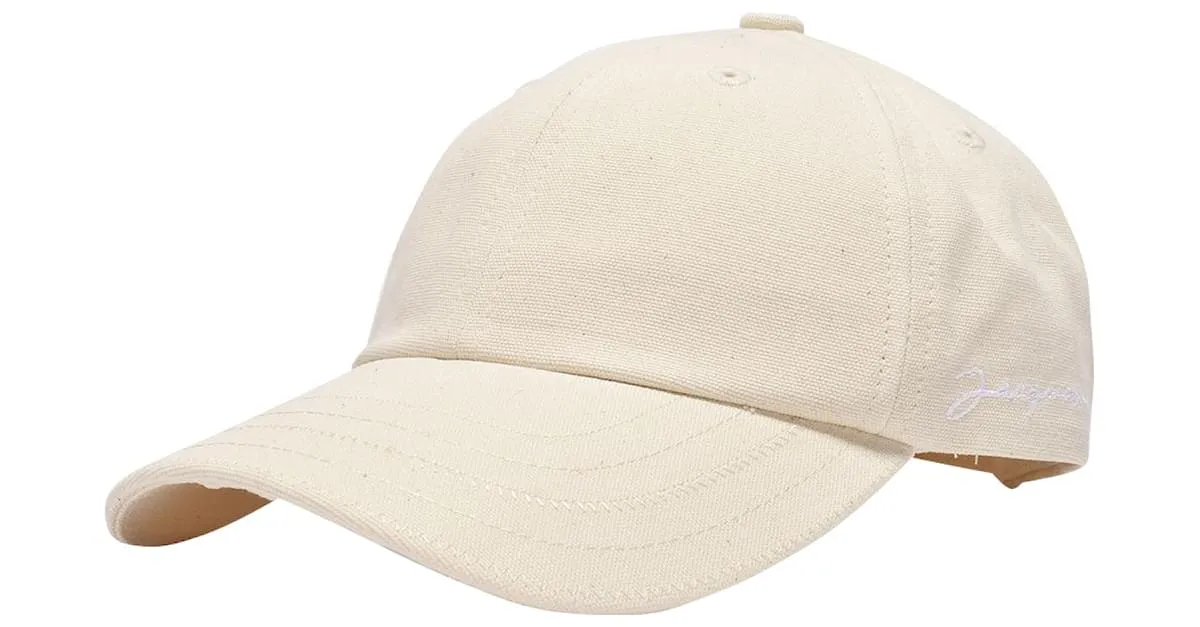 La Casquette Jacquemus de algodón blanco roto Castaño Beige 