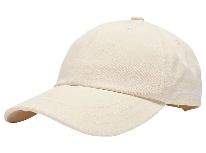 La Casquette Jacquemus de algodón blanco roto Castaño Beige 