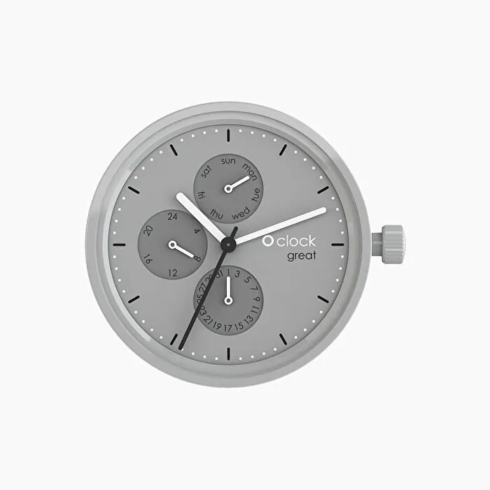 Mecanismo tono sobre tono gris con fecha O clock great