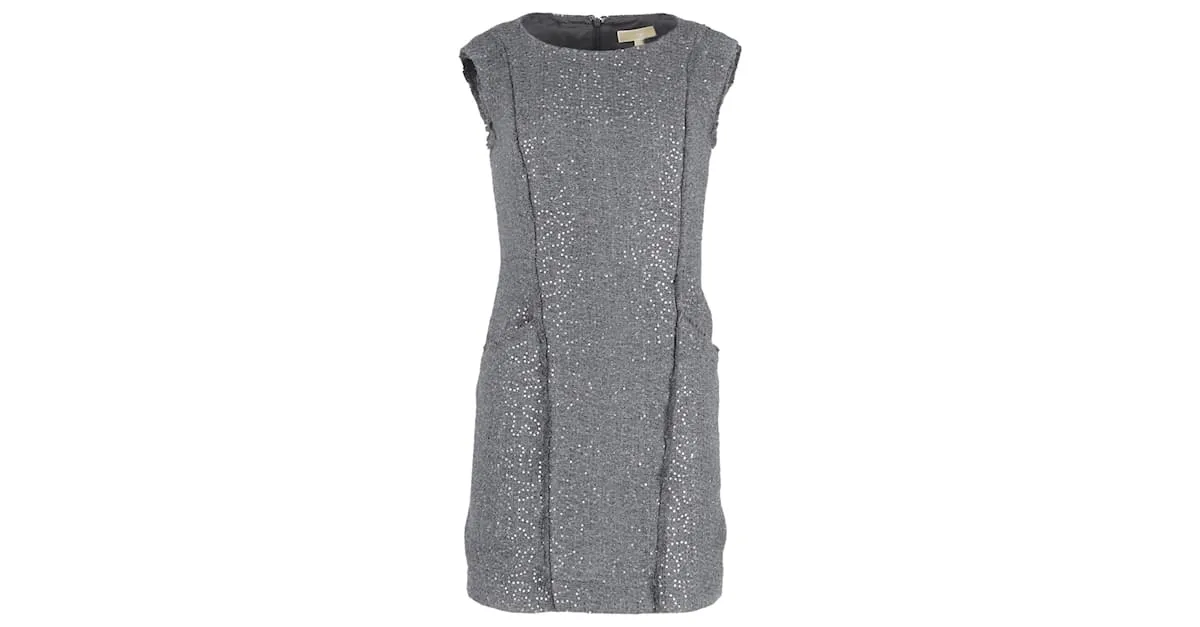 Minivestido con lentejuelas en acrílico gris de Michael Kors 