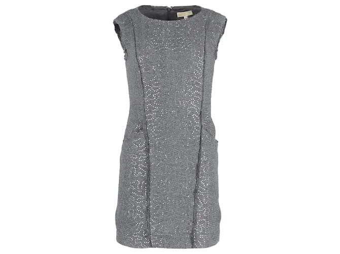 Minivestido con lentejuelas en acrílico gris de Michael Kors 