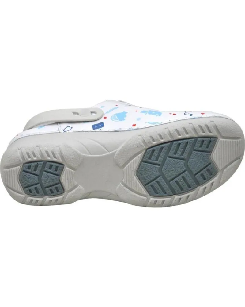 MOCASINES DE MUJER LUMEL  ZUECO SANITARIO PLANTILLA EXTRAIBLE MODELO 11019 WHITE MEDICINE 6900