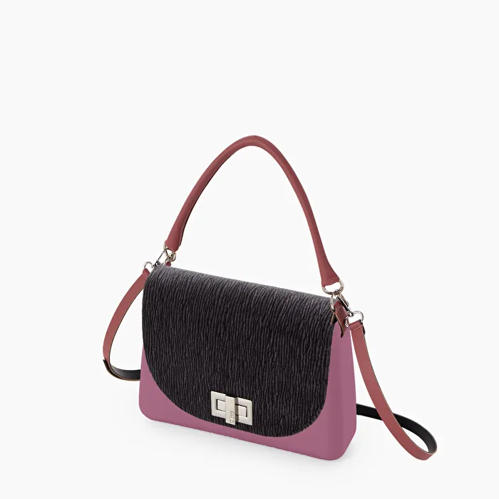 O bag glam cassis terciopelo plissé gris