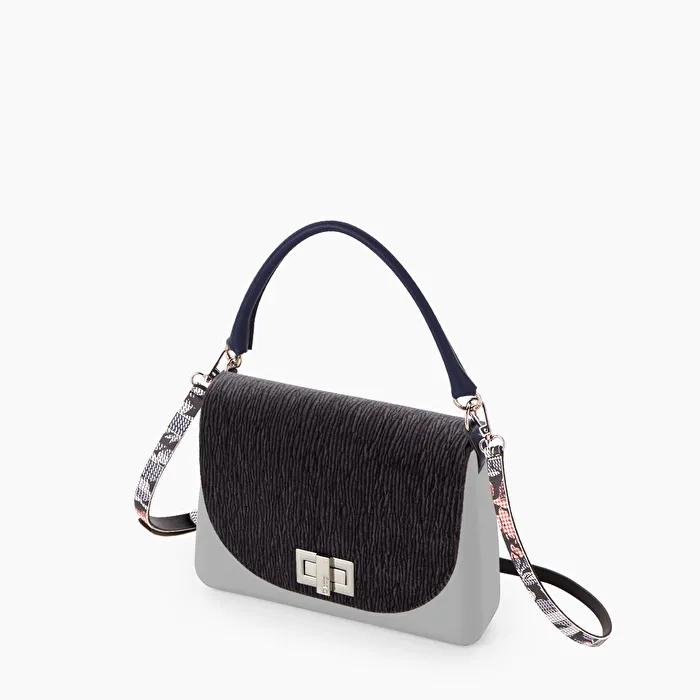 O bag glam gris claro terciopelo plissé