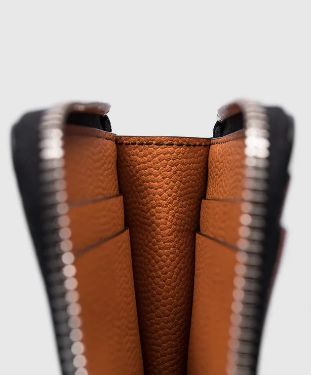 OFFWHITE ORANGE LEATHER WALLET IN BASKETBALL PRINT
