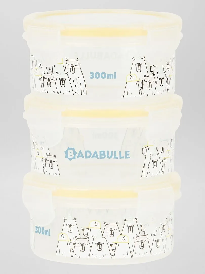 PACK DE 3 ENVASES DE CONSERVACIóN 'BADABULLE'  BLANCO